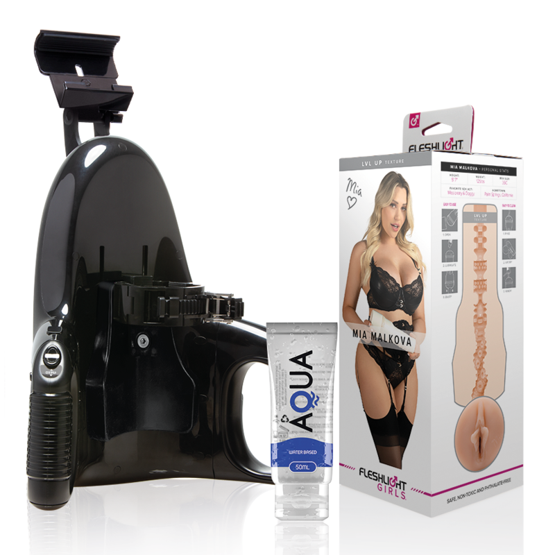 Ilhaerotica - FLESHLIGHT - MIA MALKOVA VAGINA LVL UP + LANÇAMENTO UNIVERSAL + LUBRIFICANTE AQUA QUALITY 50 ML
