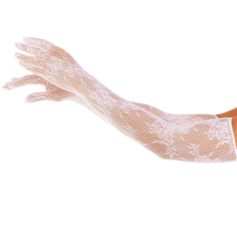 Ilhaerotica - LEG AVENUE - LUVAS FLORAL VERMELHAS BRANCAS