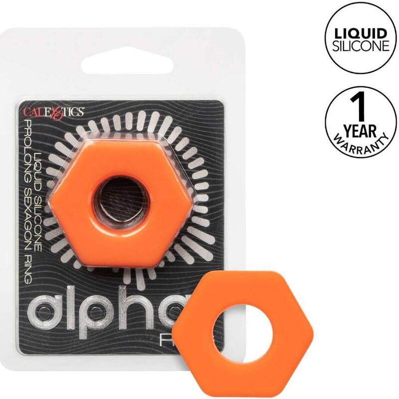 Ilhaerotica - CALEXOTICS - ALPHA ANEL PROLONG SEXAGON LARANJA