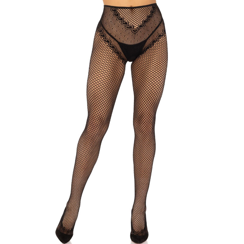 Ilhaerotica - LEG AVENUE - MEIAS ARRASTÃO SEM CROTCHLESS PRETAS