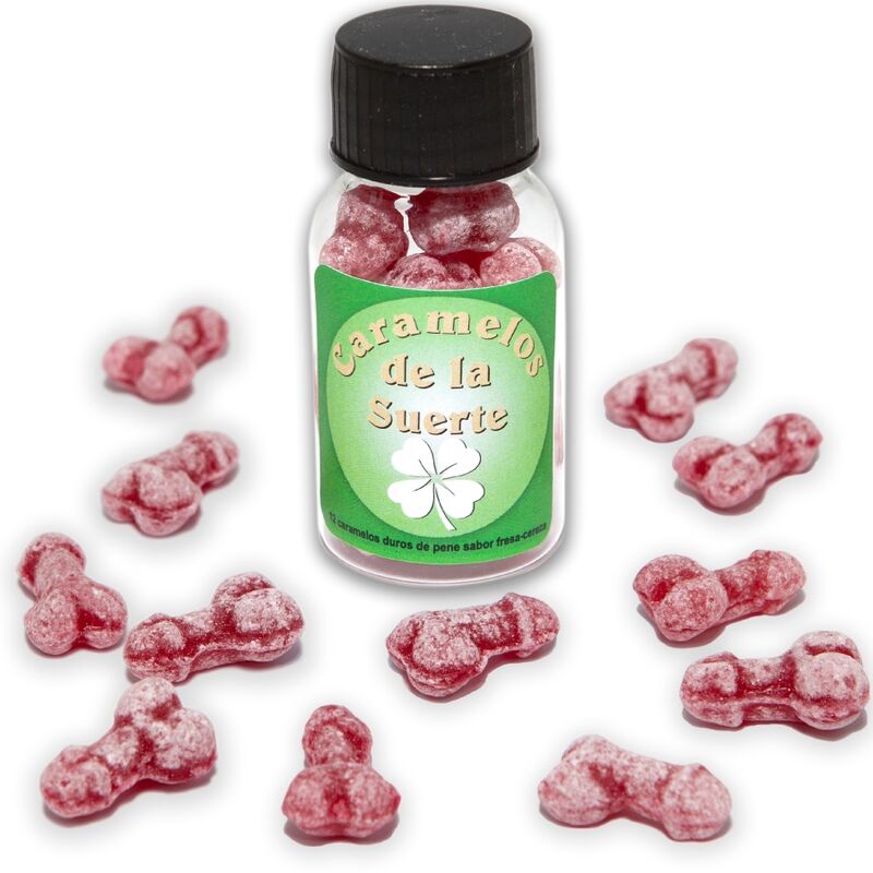 Ilhaerotica - DIABLO PICANTE - 12 DOCES DA SORTE EM FORMA DE PÊNIS MORANGO/CEREJA