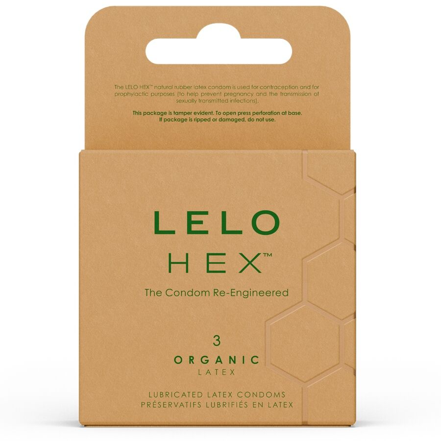 Ilhaerotica - LELO - CAIXA DE PRESERVATIVOS ORGÂNICOS HEX 3 UNIDADES
