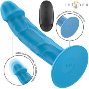 INTENSE – VIBRADOR REALÍSTICO PHOEBE 10 VIBRAÇÕES CONTROLE REMOTO AZUL