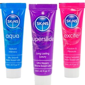SKINS – KIT DE LUBRIFICANTES VITAL AQUA, SUPERSLIDE E EXCITE 3 x 12 ML