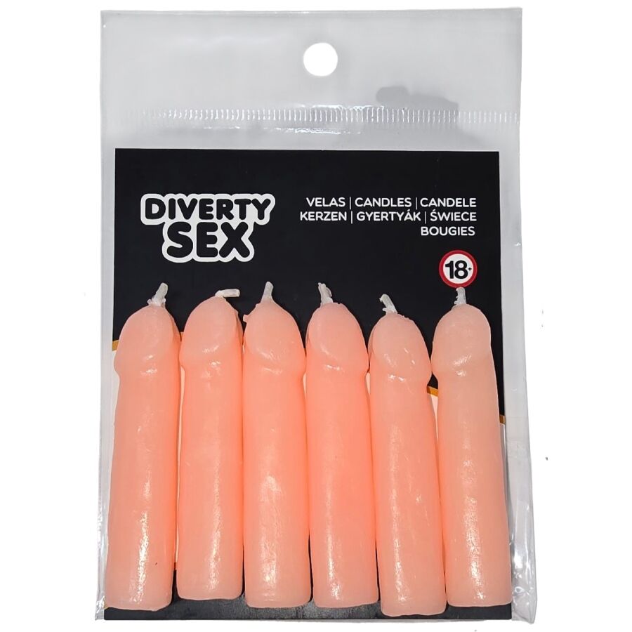 Ilhaerotica - DIABLO PICANTE - 6 VELAS EM FORMA DE PÊNIS DE CARNE