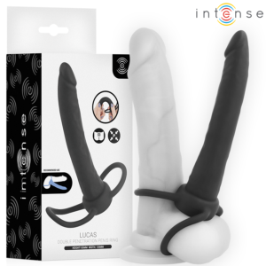 INTENSE – LUCAS DILDO ANAL COM ANEL DE SILICONE PARA PÊNIS E TESTÍCULOS