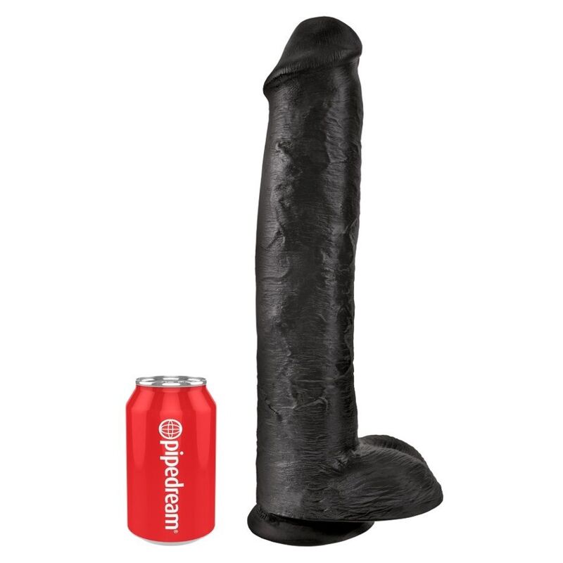 Ilhaerotica - KING COCK - DILDO REALISTA COM TESTÍCULOS 38 CM PRETO