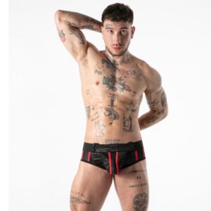 LOCKER GEAR – CUECA JOCK STOCK COM ACESSO MILITAR COMPLETO VERMELHA S