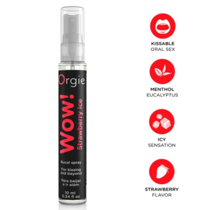 Ilhaerotica - ORGIE - UAU! SPRAY BUCAL DE MORANGO GELADO 10 ML