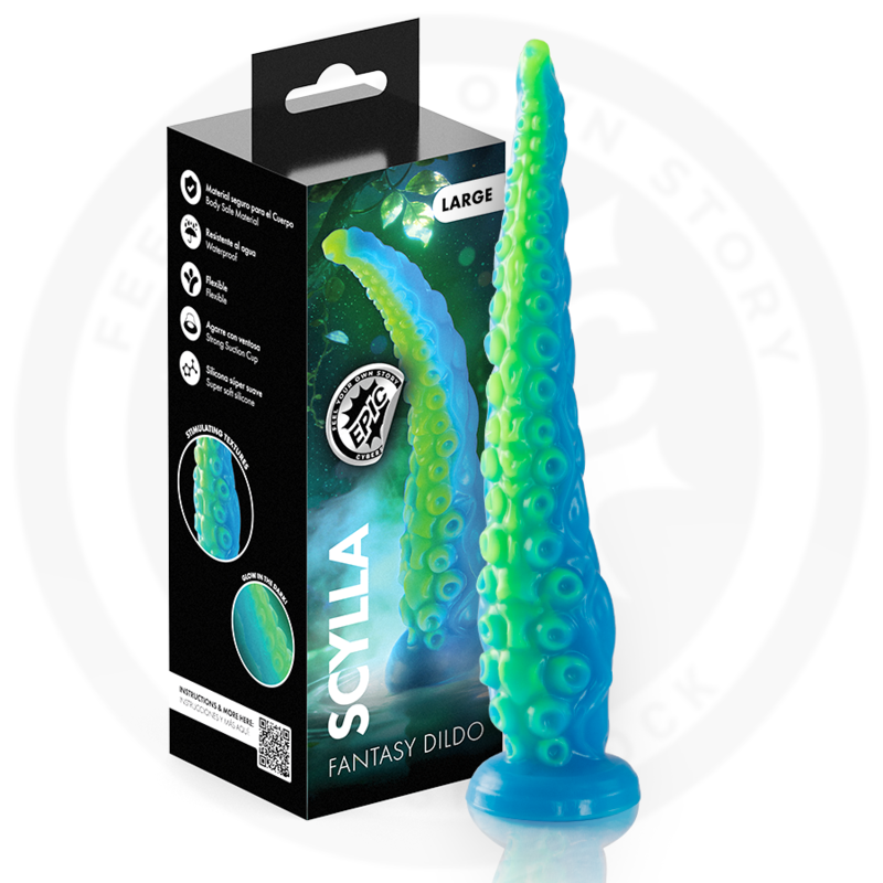 Ilhaerotica - EPIC - SCYLLA DILDO FLUORESCENTE COM TENTÁCULOS FINOS TAMANHO GRANDE