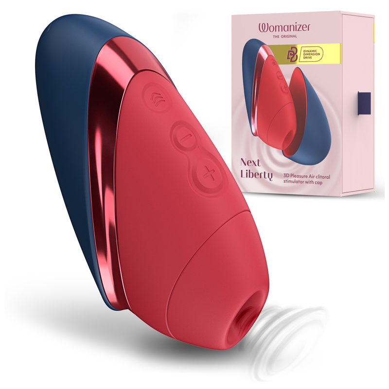 WOMANIZER - NEXT LIBERTY 3D PLEASURE AIR CLITORIAL STIMULATOR BLUE/RED - Image 3