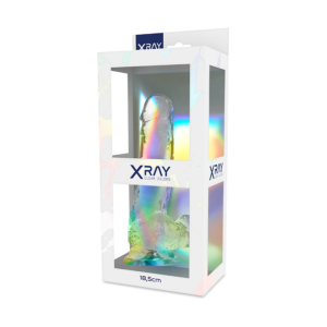 X RAY – DILDO TRANSPARENTE COM BOLAS 18.5 CM -O- 3.8 CM