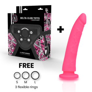 DELTA CLUB – ARREIO DE BRINQUEDOS + DONG ROSA SILICONE 17 CM -O- 3 CM