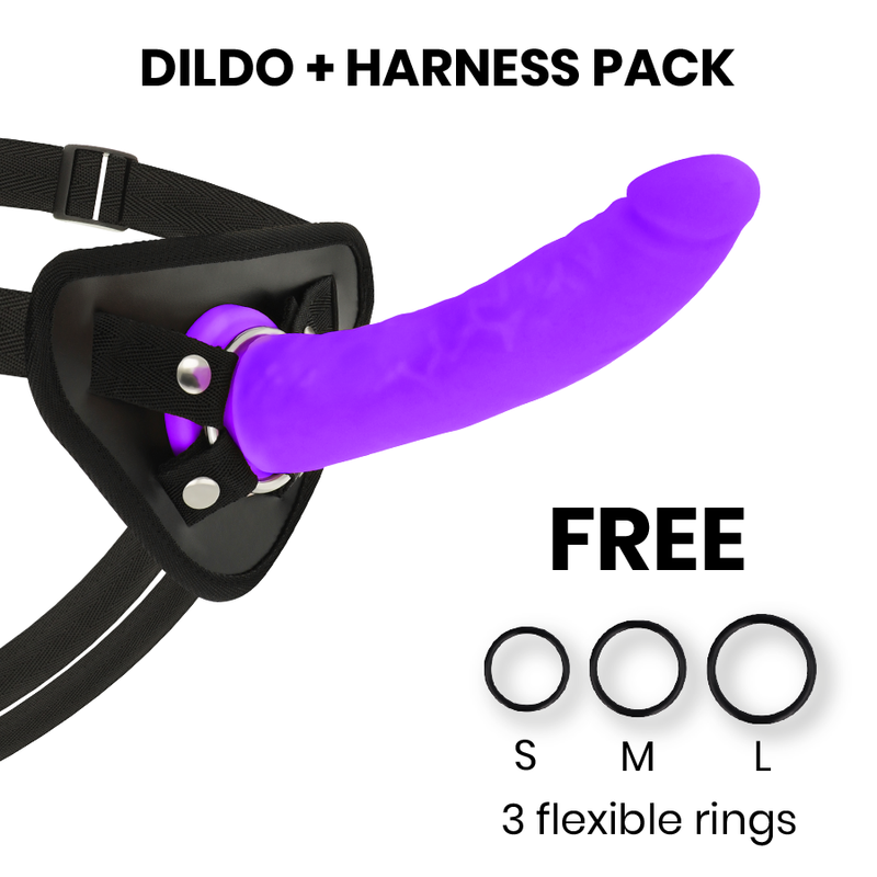 Ilhaerotica - DELTA CLUB - BRINQUEDOS ARNES + DONG PURPLE SILICONE 20 CM -O- 4 CM